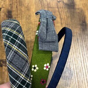 Set Of 3 Vintage-Style Girls Fabric Headbands With Patterns